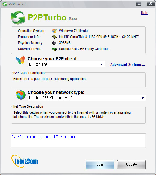 P2P加速器(IObit P2PTurbo) 1.0.0.12绿色版