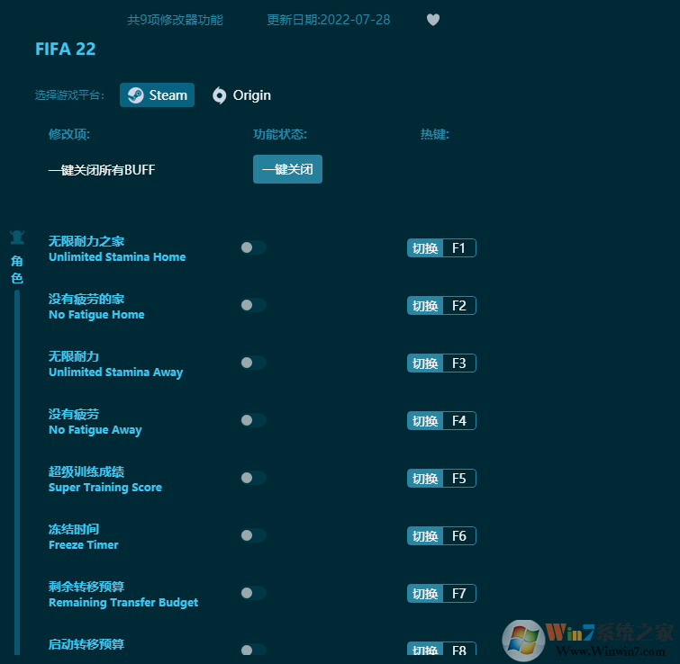 FIFA22九项修改器 v2022免费版